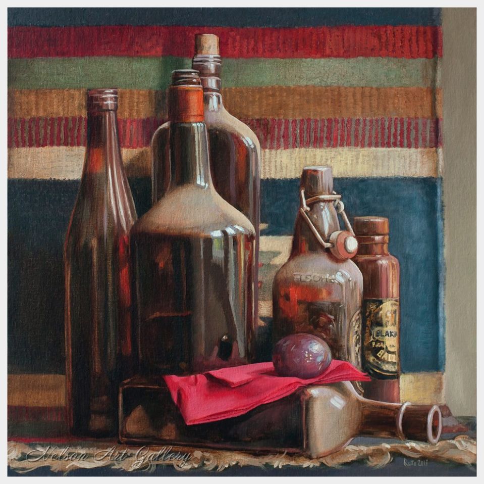 Stillife with red bottle