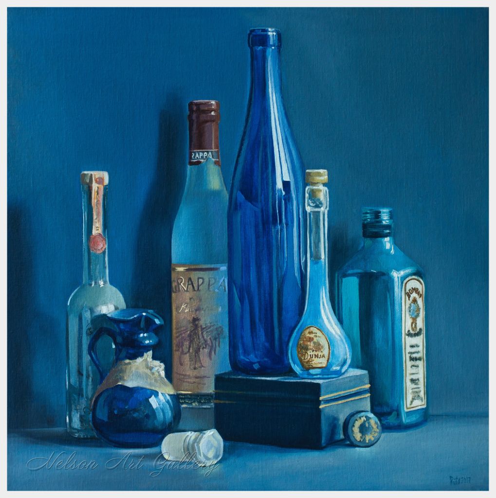 Stillife with blue bottle