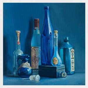 Stillife with blue bottle